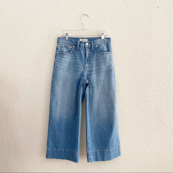 Madewell Wide Leg High Rise Crop Delancey Jeans - Picture 4 of 14